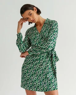 Keira Printed Mini Wrap Dress