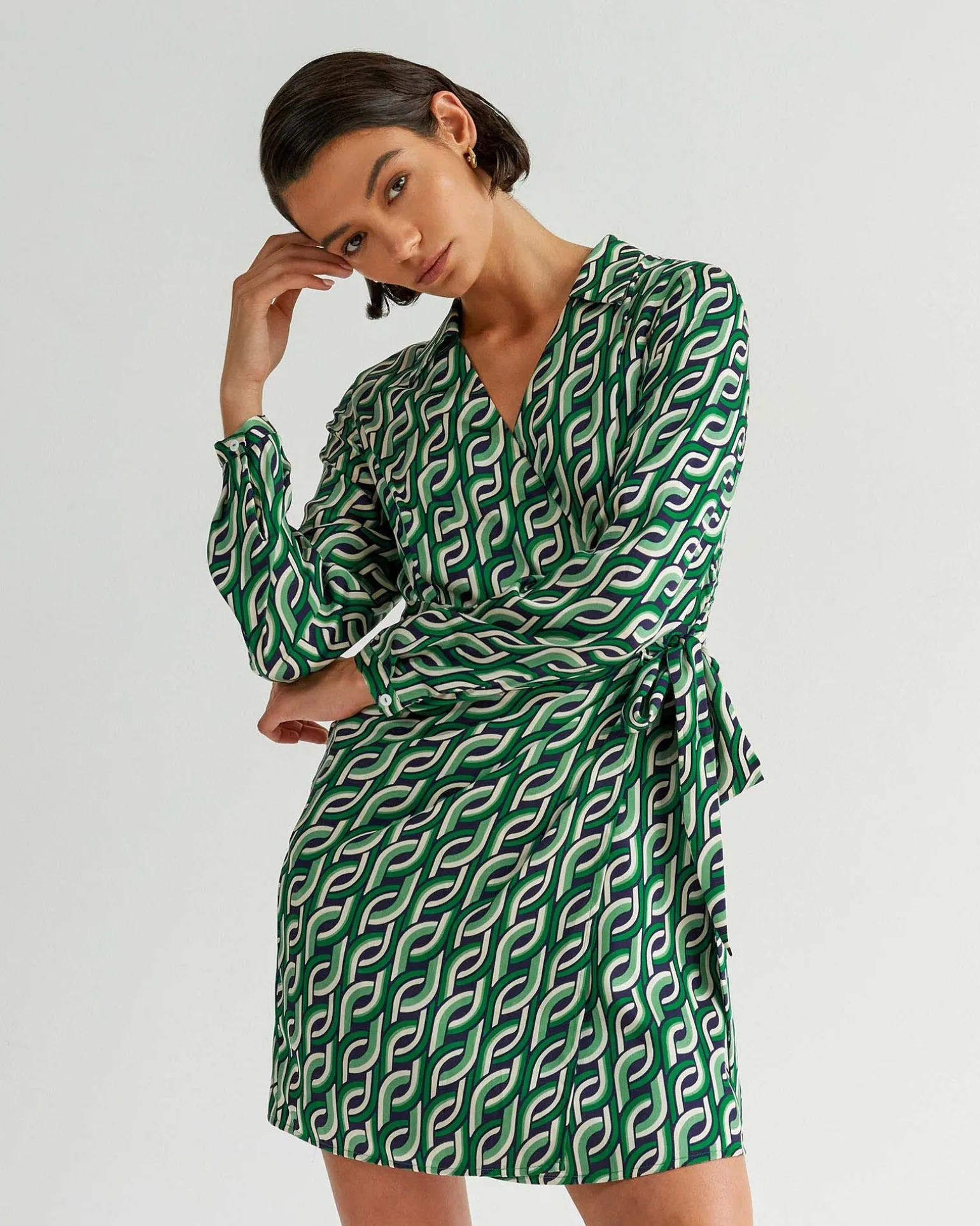 Keira Printed Mini Wrap Dress