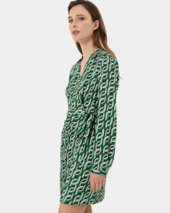 Keira Printed Mini Wrap Dress