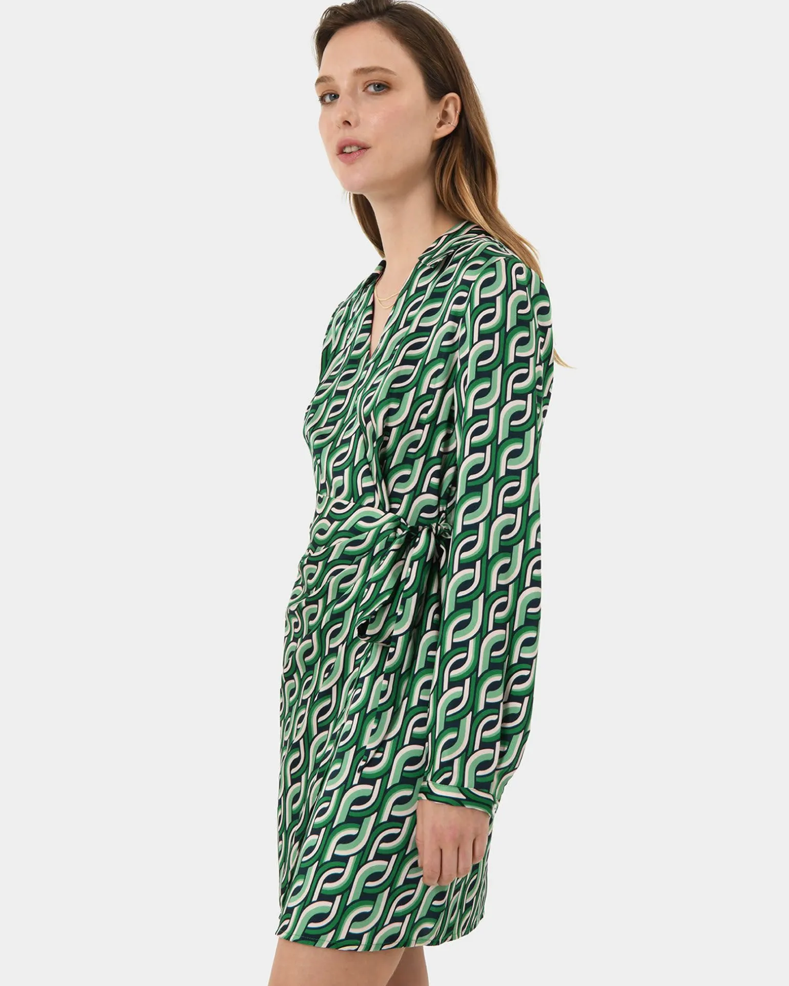 Keira Printed Mini Wrap Dress