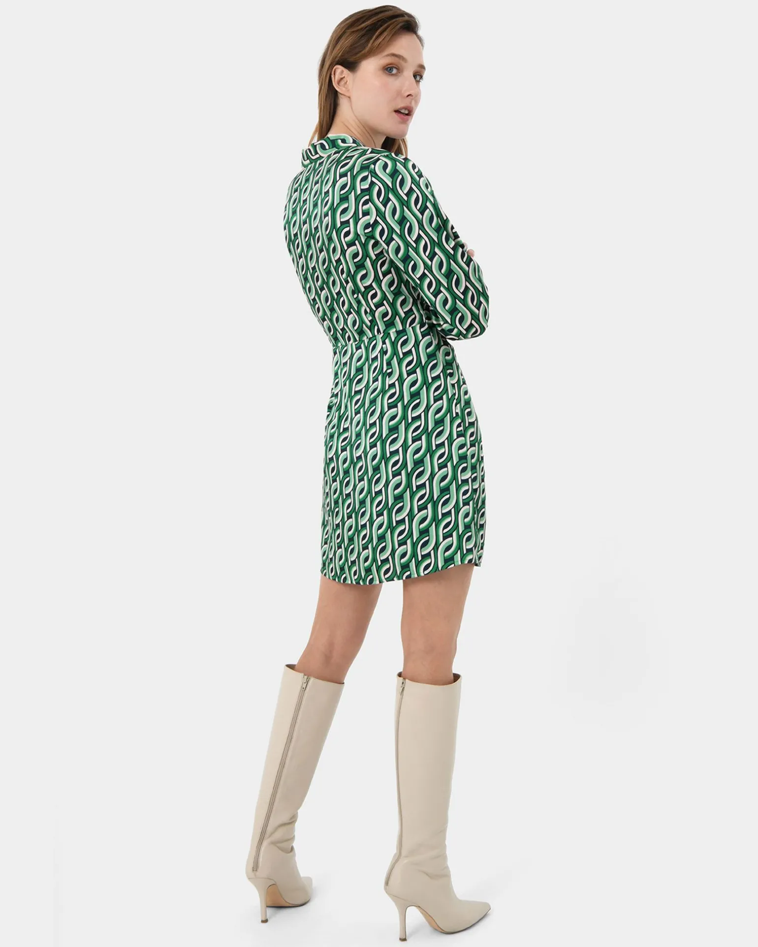 Keira Printed Mini Wrap Dress