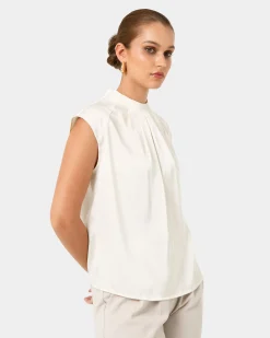 Kiar Pleated Satin Top