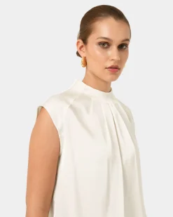 Kiar Pleated Satin Top