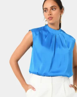 Kiar Pleated Satin Top