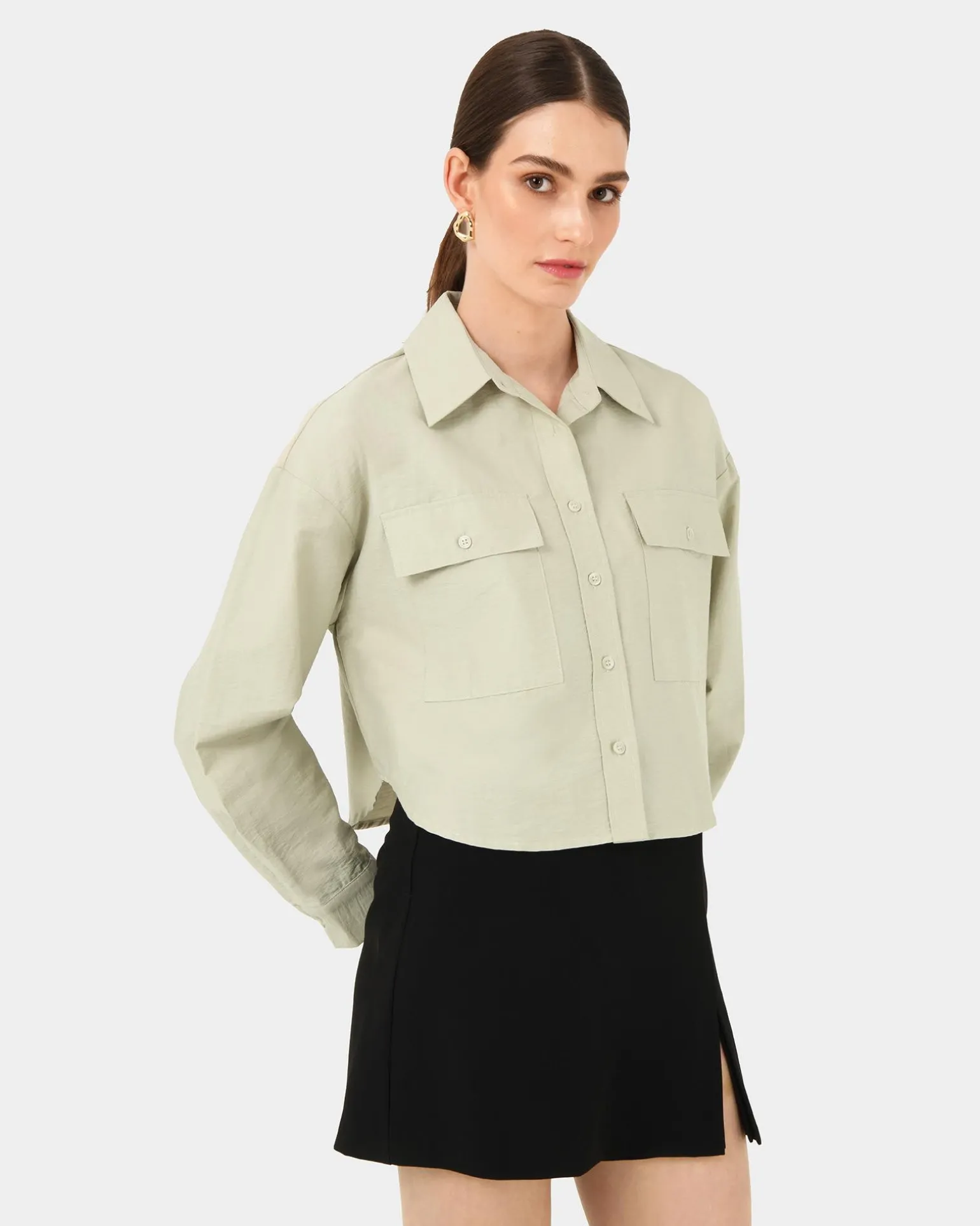Kyla Crop Pocket Shirt