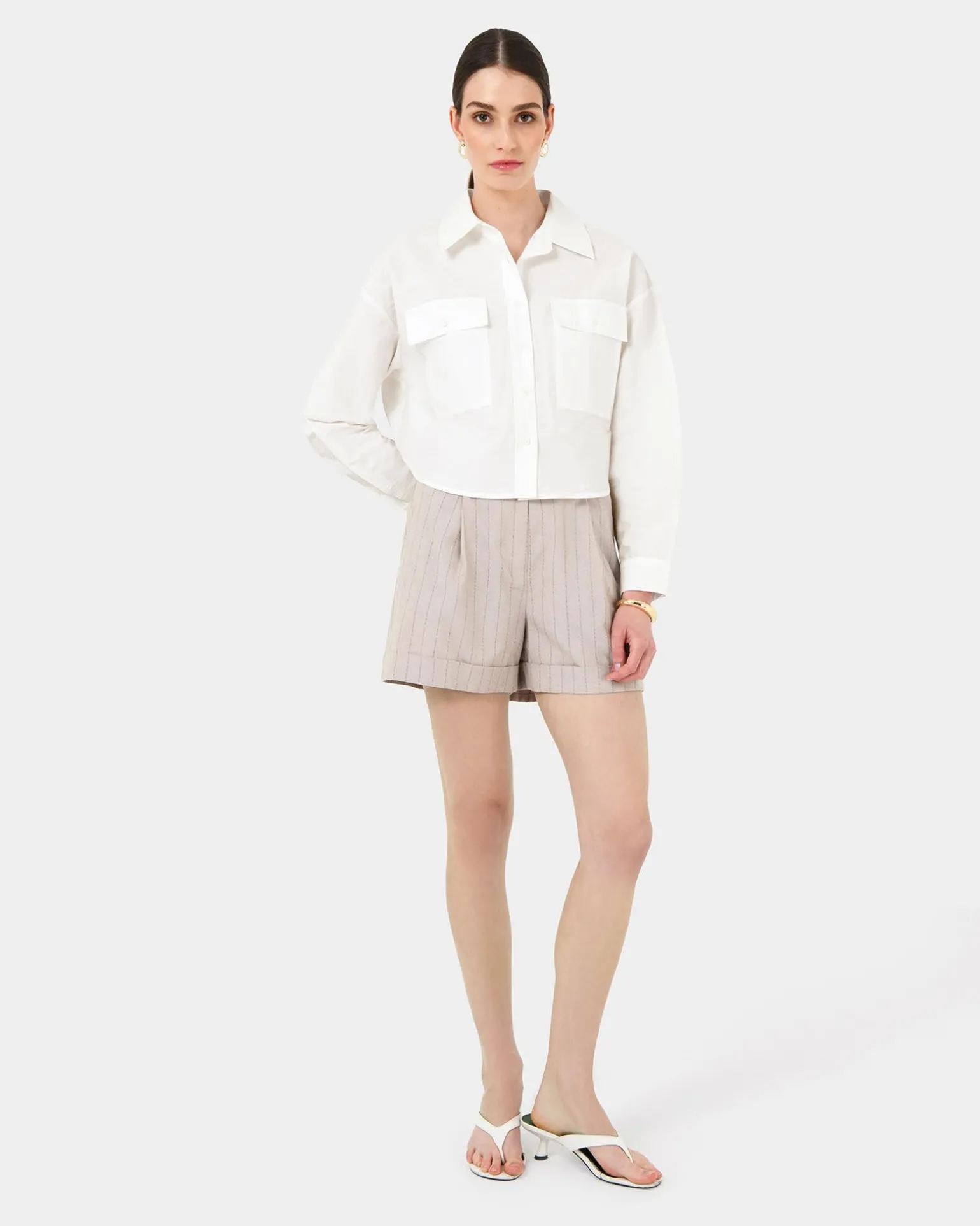 Kyla Crop Pocket Shirt
