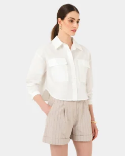 Kyla Crop Pocket Shirt