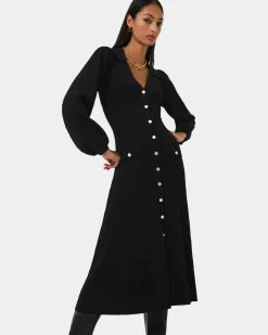 Lara Collar Midi Knit Dress