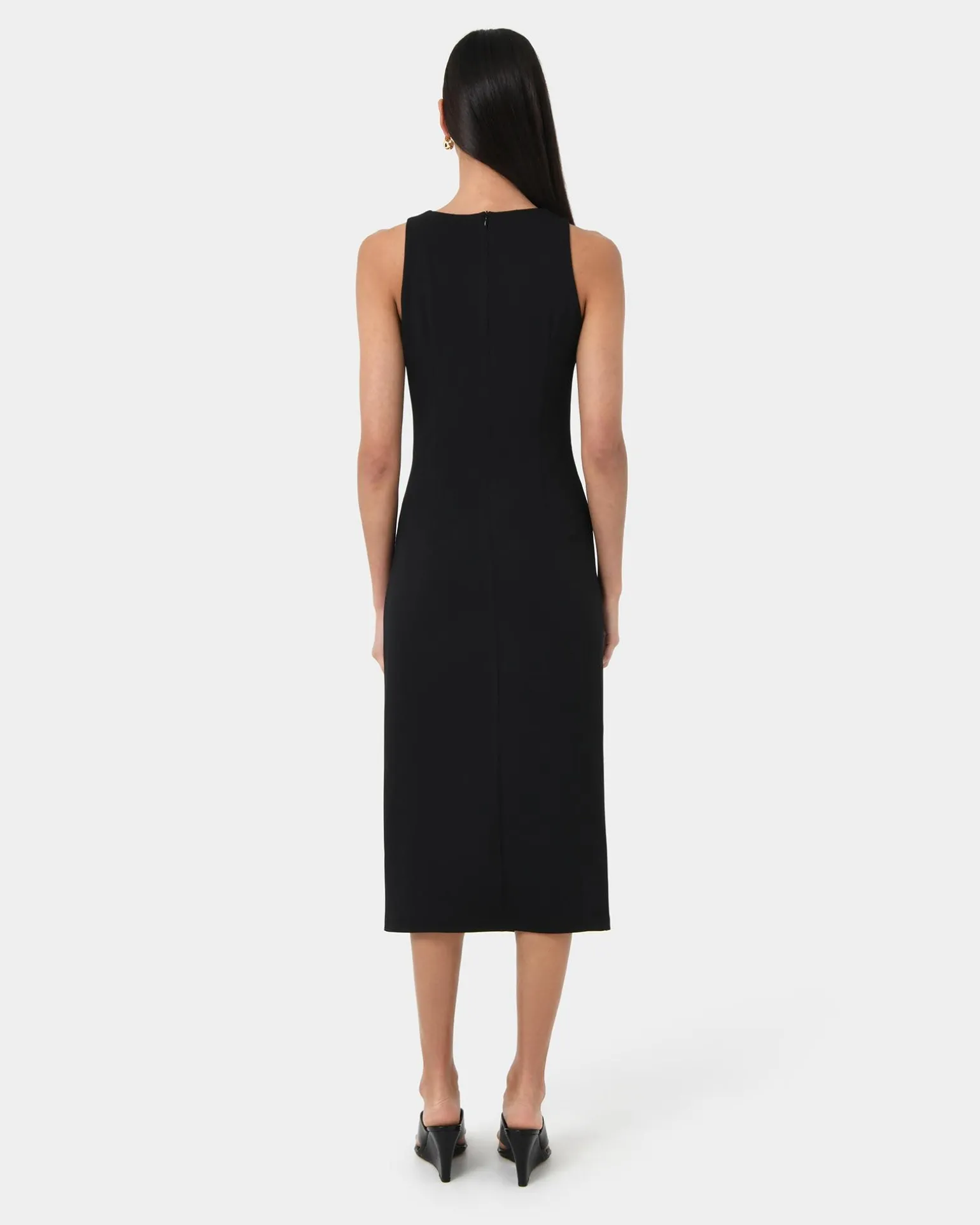 Leah Side Ruched Midi Dress