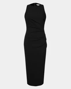 Leah Side Ruched Midi Dress