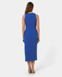 Leah Side Ruched Midi Dress