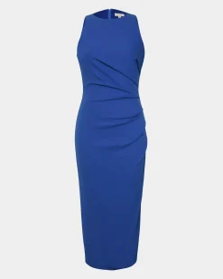 Leah Side Ruched Midi Dress