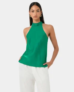 Leana Satin Bias Tie Top