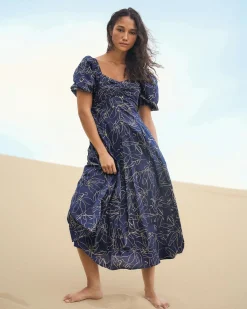 Leen Puff Sleeve Midi Dress