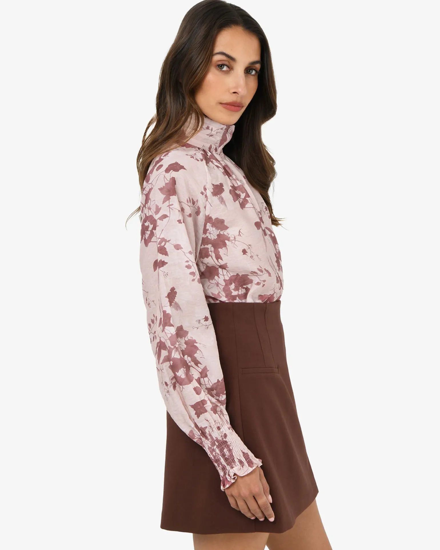 Lesley High Neck Floral Blouse
