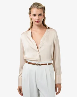 Lila V-neck Satin Blouse