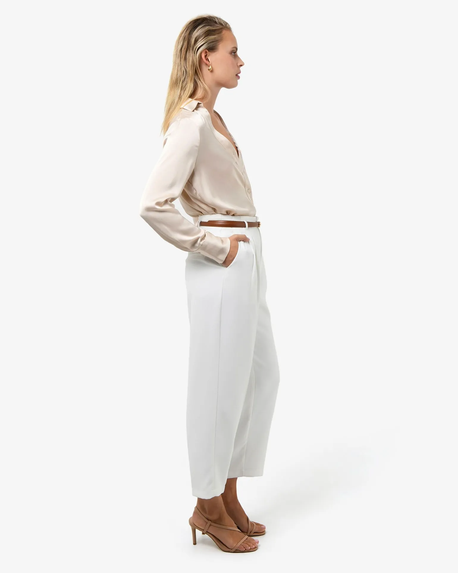 Lila V-neck Satin Blouse