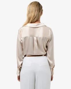 Lila V-neck Satin Blouse