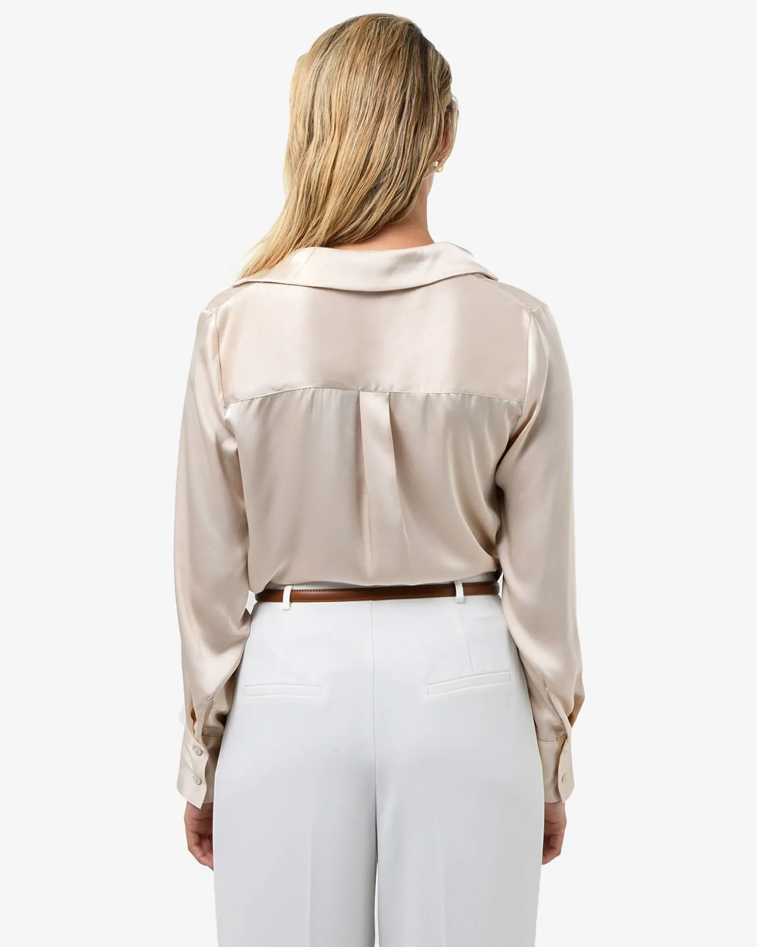Lila V-neck Satin Blouse