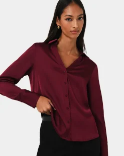 Lila V-neck Satin Blouse