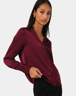 Lila V-neck Satin Blouse