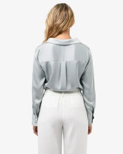 Lila V-neck Satin Blouse