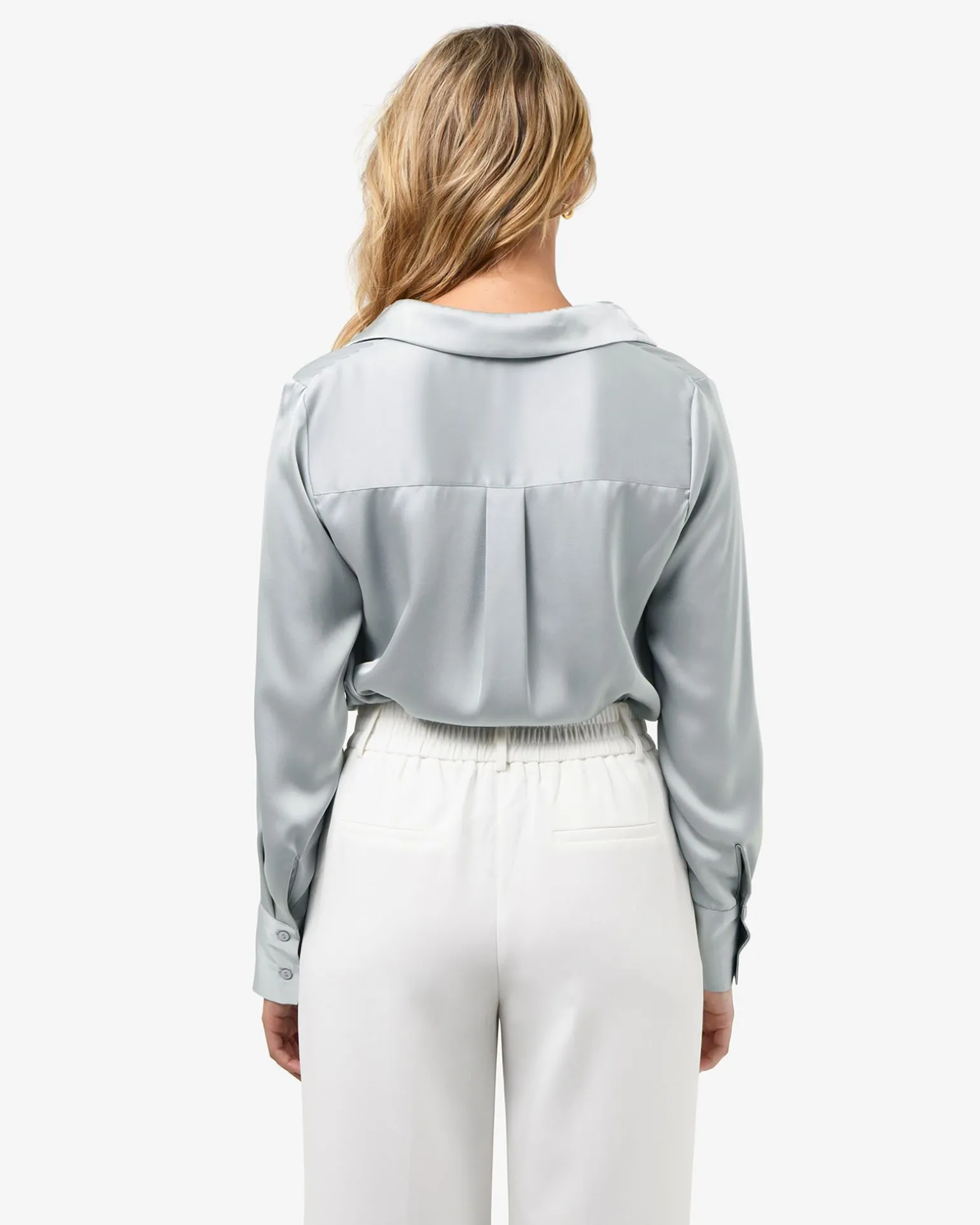 Lila V-neck Satin Blouse