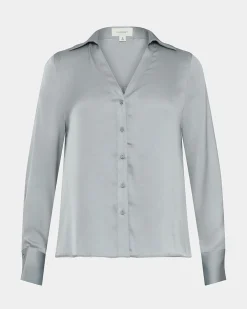 Lila V-neck Satin Blouse