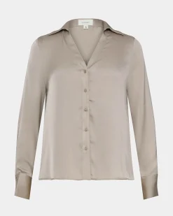 Lila V-neck Satin Blouse