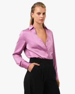 Lila V-neck Satin Blouse