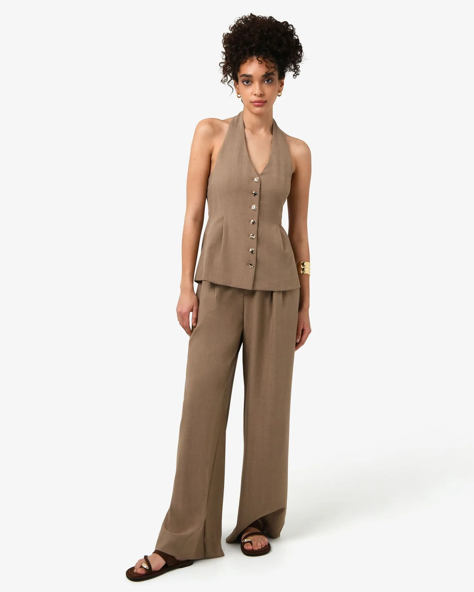 Lola Halter Neck Peplum Vest