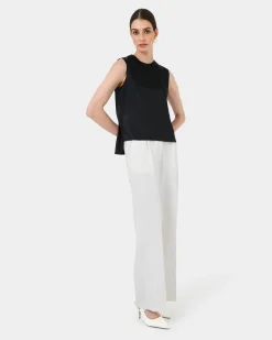 Louisa Round Neck Satin Top