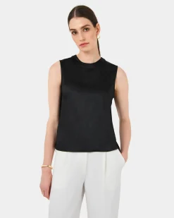 Louisa Round Neck Satin Top