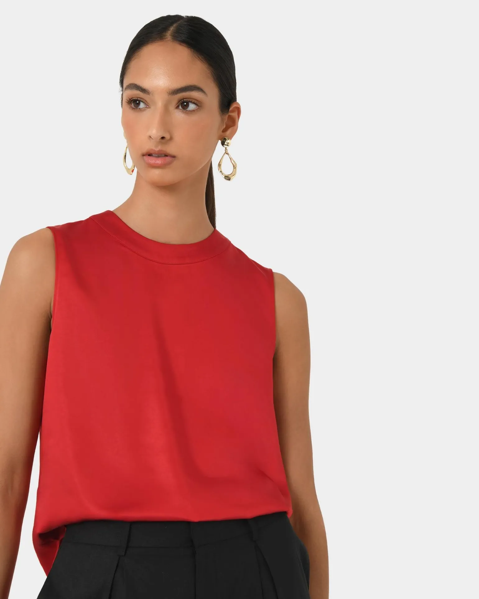 Louisa Round Neck Satin Top