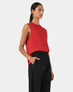 Louisa Round Neck Satin Top