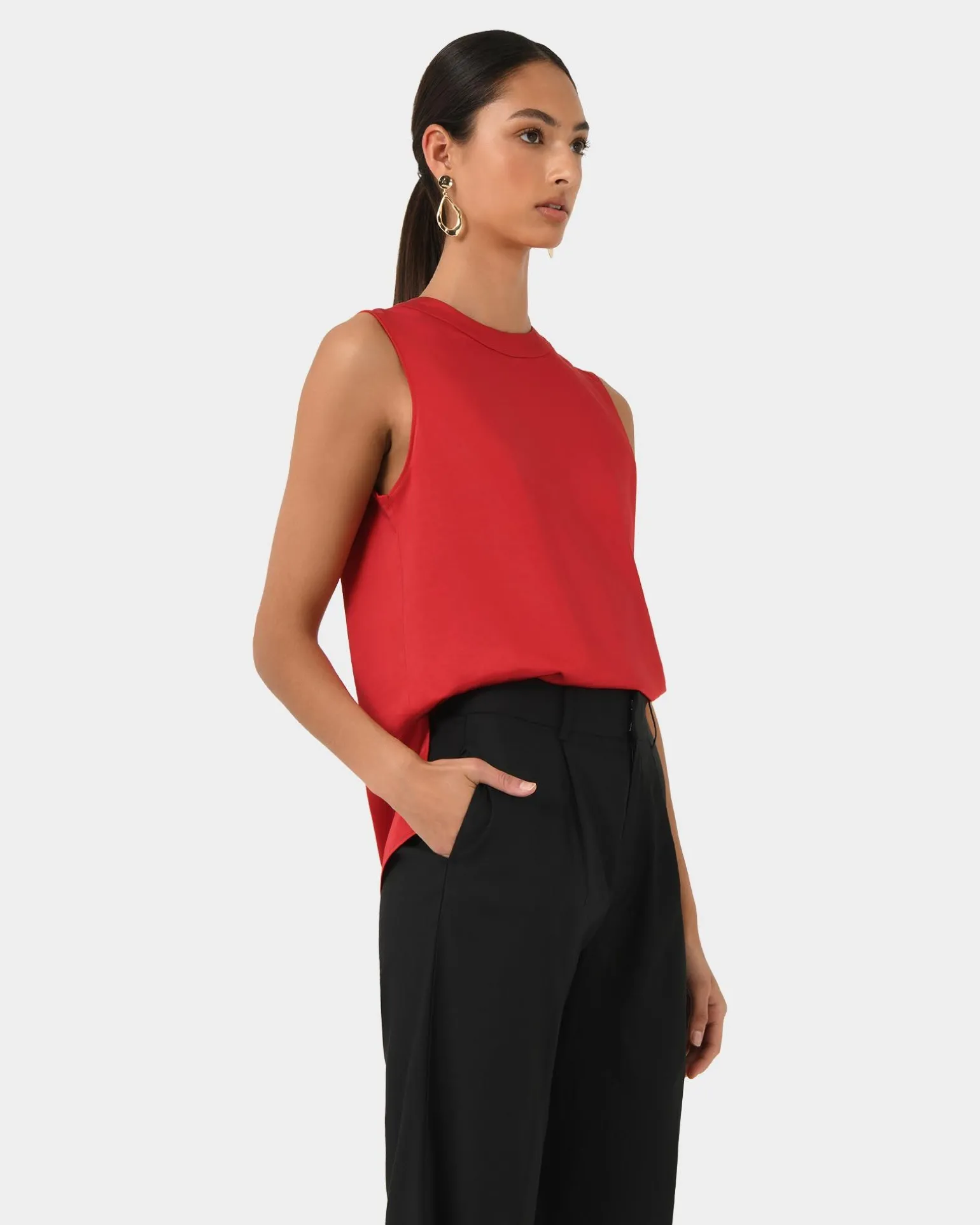 Louisa Round Neck Satin Top
