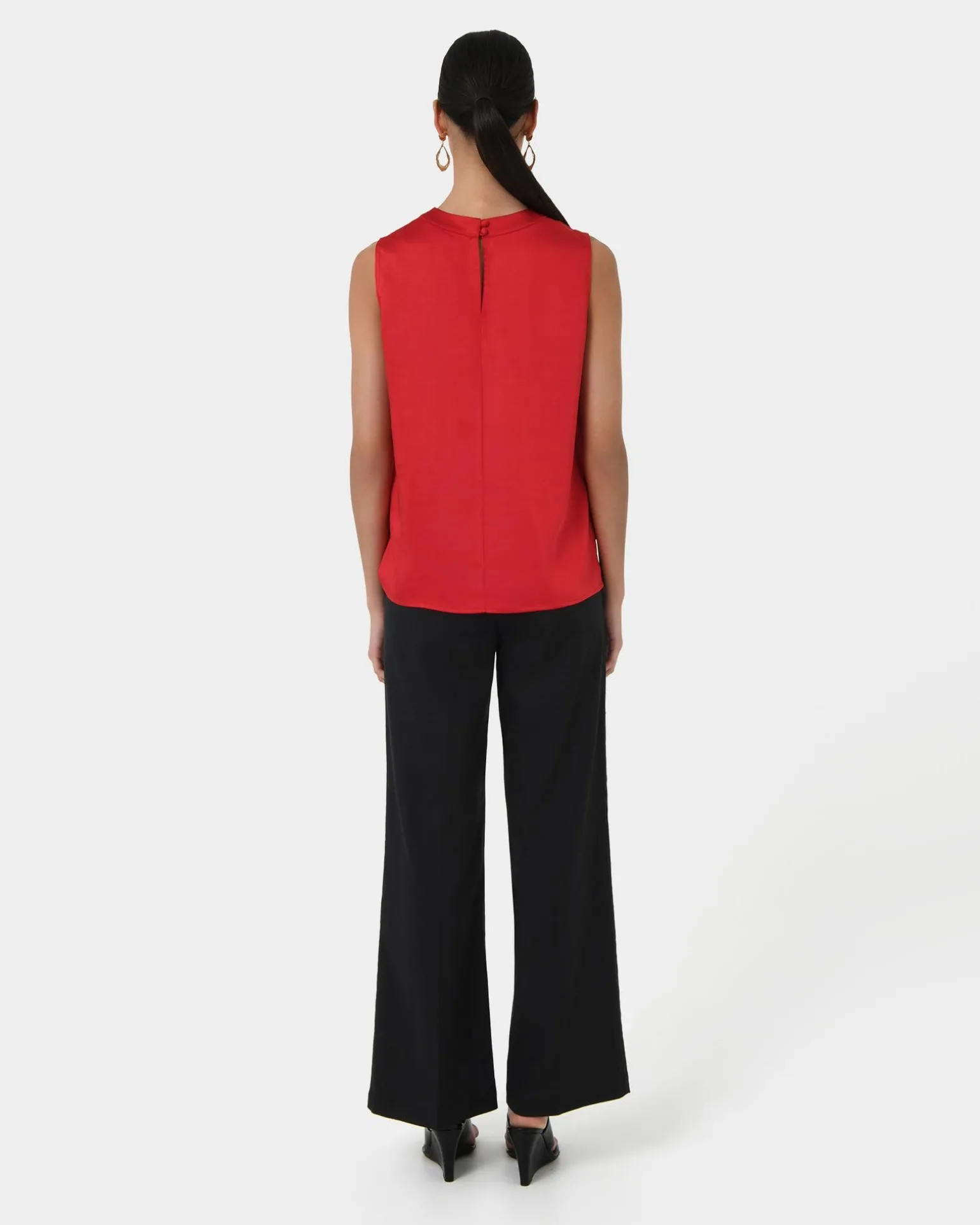 Louisa Round Neck Satin Top