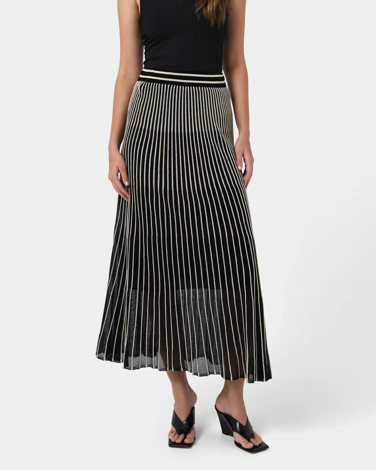 Lucy Pleat Knit Midi Skirt