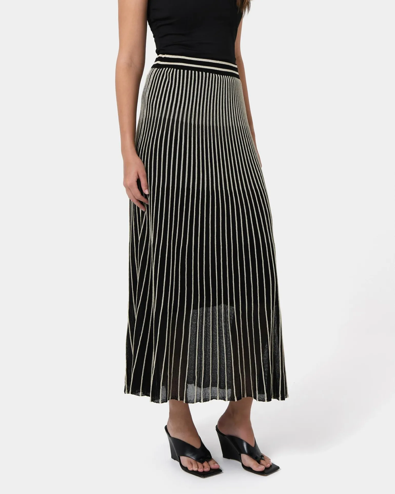 Lucy Pleat Knit Midi Skirt