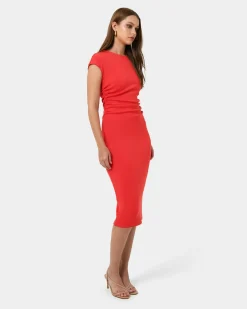 Lulu Ruched Midi Dress