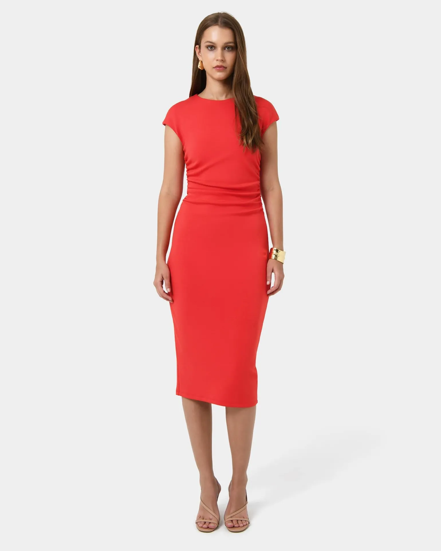 Lulu Ruched Midi Dress
