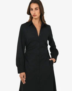 Lune Ruched Shirt Dress