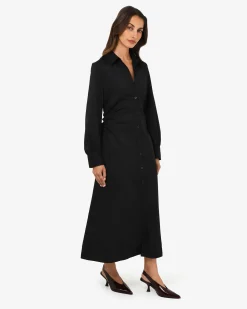 Lune Ruched Shirt Dress