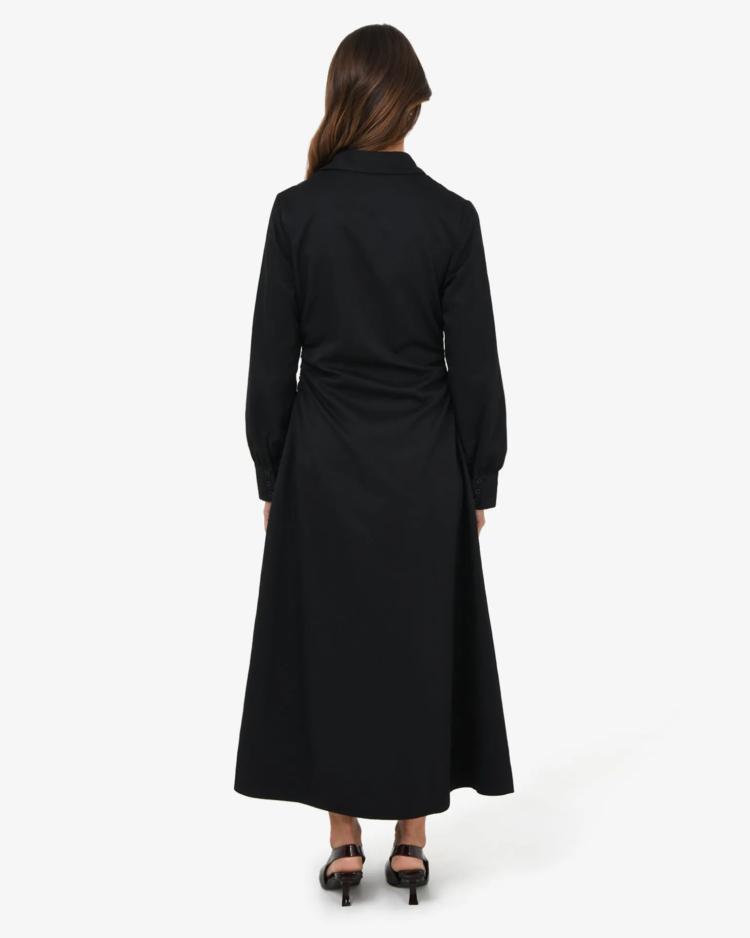 Lune Ruched Shirt Dress