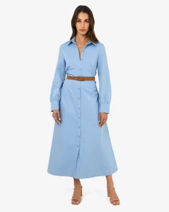 Lune Ruched Shirt Dress