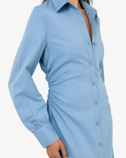 Lune Ruched Shirt Dress