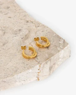 Lyra Crossover Hoop Earrings