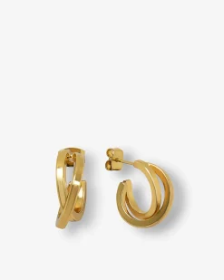Lyra Crossover Hoop Earrings