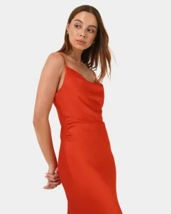 Mae Side Ruched Satin Dress