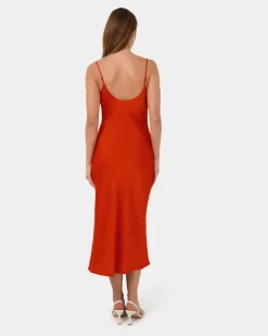 Mae Side Ruched Satin Dress